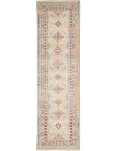 Rug Kazak Afghanistan 82x289 Pastel Aqua Coral