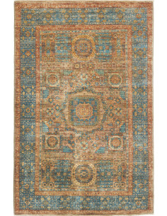 Tappeto Mamlouk Pakistan 99x153 Blu Teal Aranci