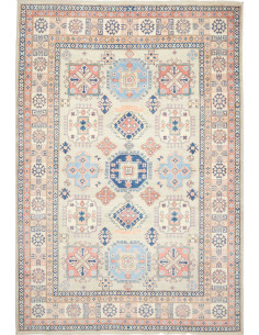 Tappeto Kazak Afghanistan 203x294 Bianco Beige