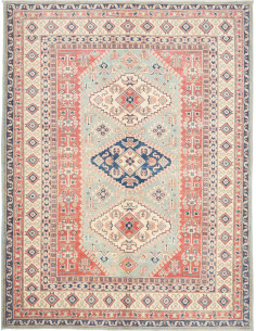 Tappeto Kazak Afghanistan 147x194 Azzurro Chiar