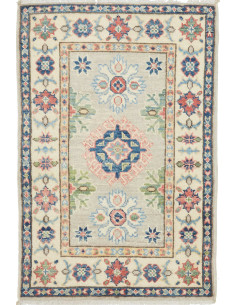 Rug Kazak Afghanistan 61x90 Light Grey Cream Bl
