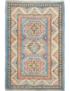 Rug Kazak Afghanistan 61x89 Sky Blue Coral Crea