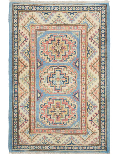 Rug Kazak Afghanistan 61x89 Sky Blue Coral Crea