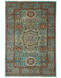Tappeto Mamlouk Pakistan 85x126 Acquamarina Tur
