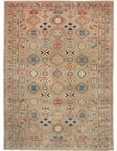 Rug Kazak Fine Pakistan 273x374 Beige Grey Blue