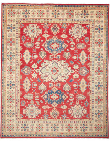 Tappeto Kazak Pakistan 247x308 Rosso Crema Blu