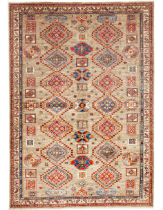 Tappeto Kazak Fine Pakistan 178x262 Beige Rosso