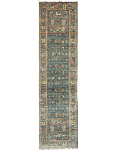 Tappeto Rubin Pakistan 79x300 Blu Petrolio Beig