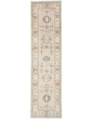 Rug Kazak Afghanistan 77x297 Light Grey Blue Cr