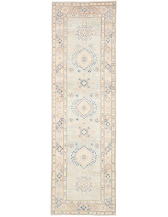 Tappeto Kazak Afghanistan 86x281 Blu Cielo Chia