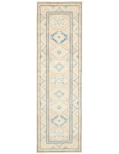 Rug Kazak Afghanistan 85x285 Cream Peach Blue