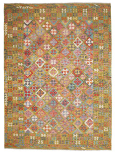 Tappeto Kilim Afghanistan 249x338 Verde Oliva A