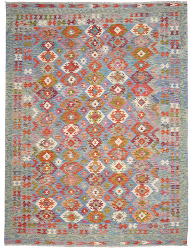 Tappeto Kilim Afghanistan 252x338 Blu Cielo Mul