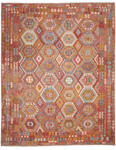 Rug Kilim Afghanistan 305x388 Terracotta Red Bl