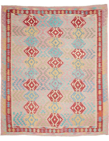 Rug Kilim Afghanistan 239x288 Pink Red Turquois