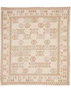 Tappeto Kilim Afghanistan 245x279 Crema Bianco