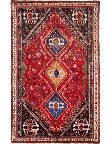 162x218 Cm Vintage Geometric Rug Caucasian Wool (warp: