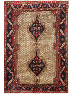 Hosseinabad 127x182 Cm Hosseinabad Persia, Hand-carded Wool