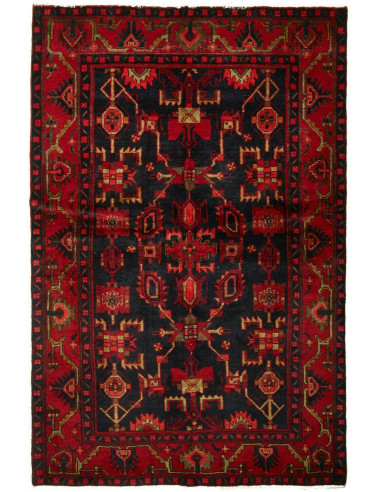 Tappeto Hamadan Persia 140x214 Rosso Profondo B